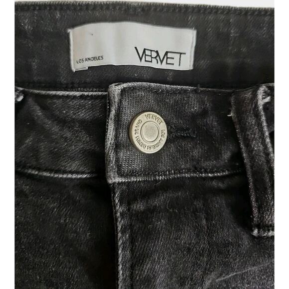 Vervet Los Angeles ~Woman Size S~ Black Denim Distressed Jean Shorts Stretch. - Picture 3 of 12